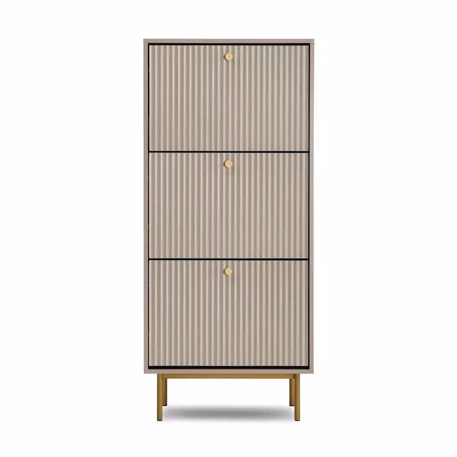 Home Garden Direct Devon Modern Grey MDF Shoe Cabinet with Tilting Compartments – 2