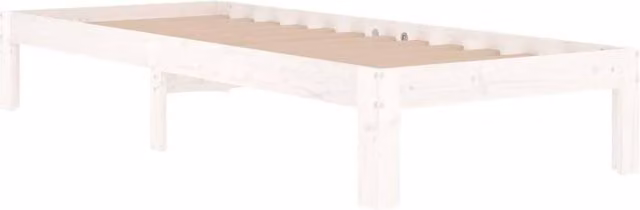 Berkfield Home Beautiful Small Single Solid Wood Bed Frame, White, W: 78.5 cm, H: 30.0 cm, D: 190.0 cm – 1