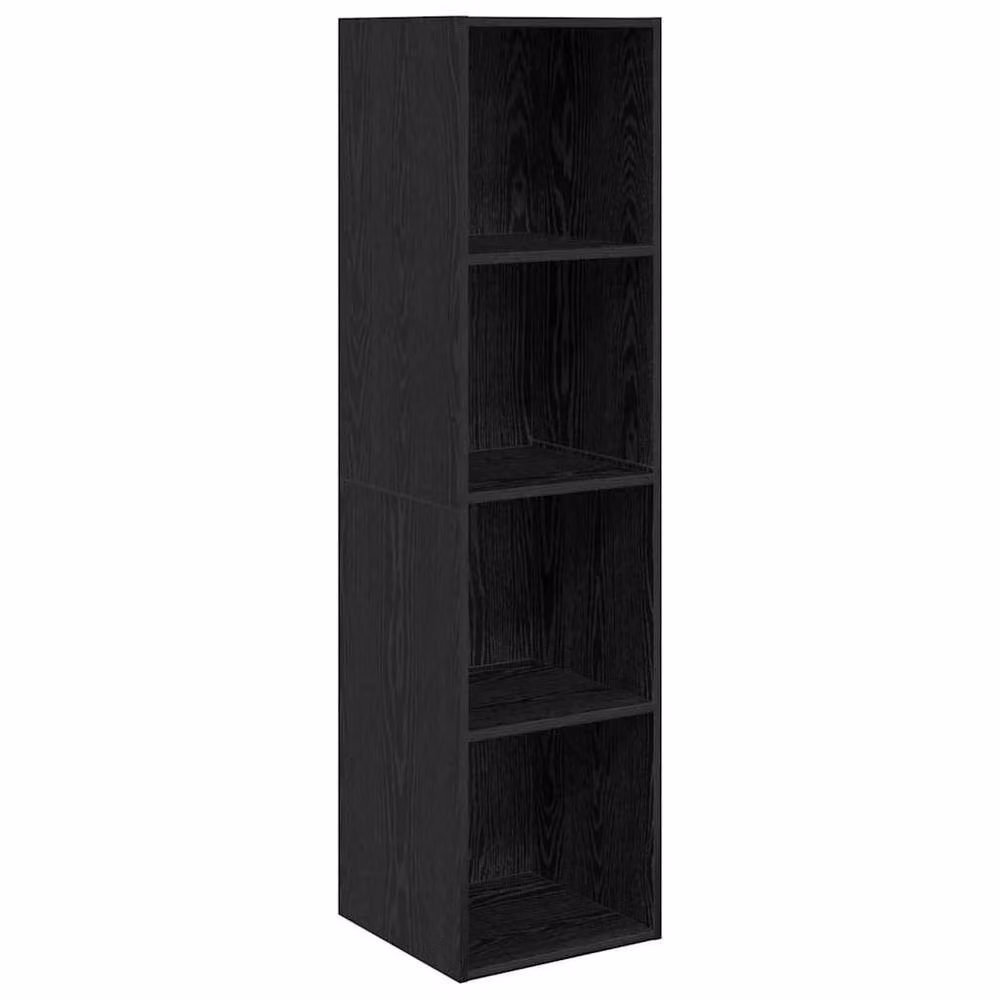 Berkfield Home 2-Piece Wall-Mounted TV Cabinet Set in Black Oak with Internal Storage – 3
