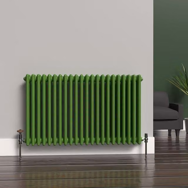 Lux Heat Horizontal Column Radiator in Green, W/H: 101.0 x 60.0 cm