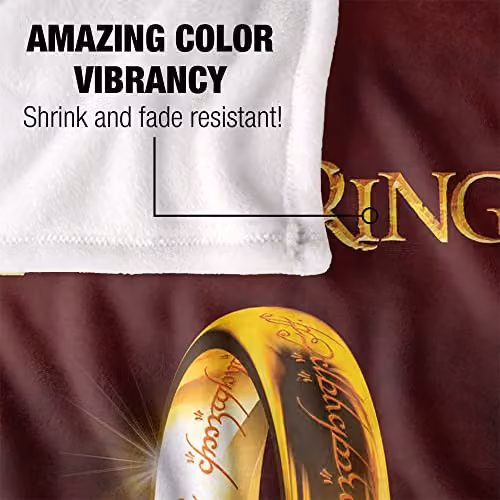 LOGOVISION Lord of the Rings The One Ring Silky Touch Super Soft Throw Blanket, White, W: 152 cm, D: 127 cm – 3