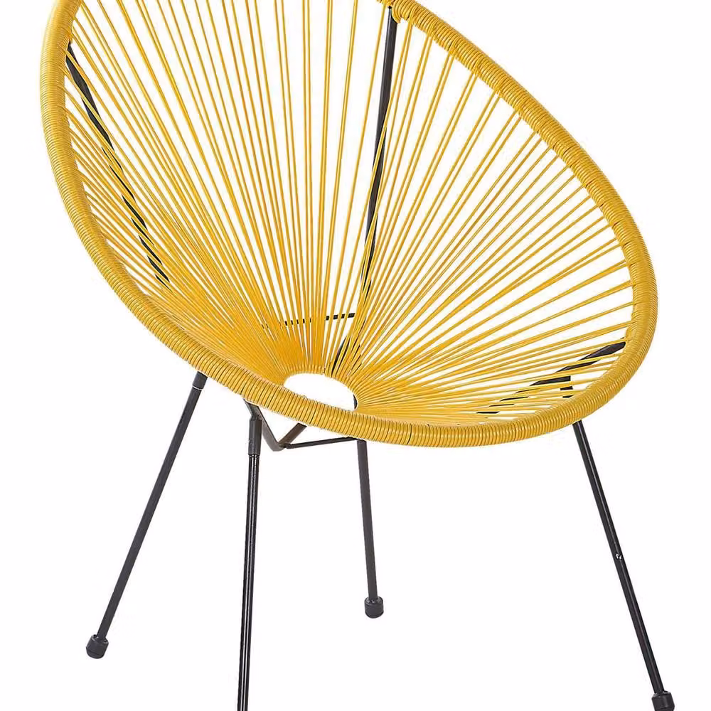 Wyld and Coco Yellow PE Rattan Papasan Chair with Powder Coated Steel Frame – 2