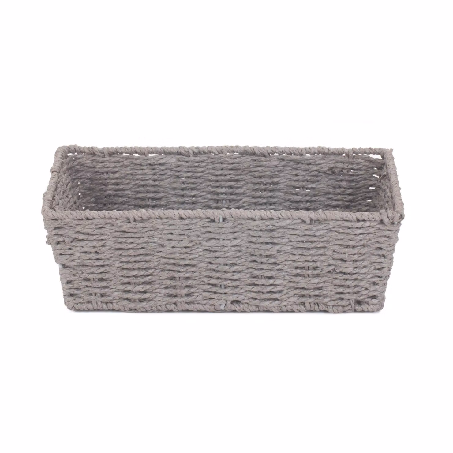 Red Hamper Grey Rectangular Paper Rope Serving Tray with Metal Details, Height: 10 cm – 2