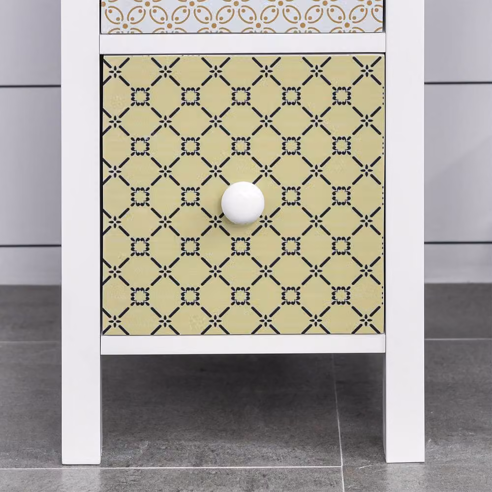 STILVORA 4 Drawer Chest of Drawers with Geometric Multicolour Pattern – 2