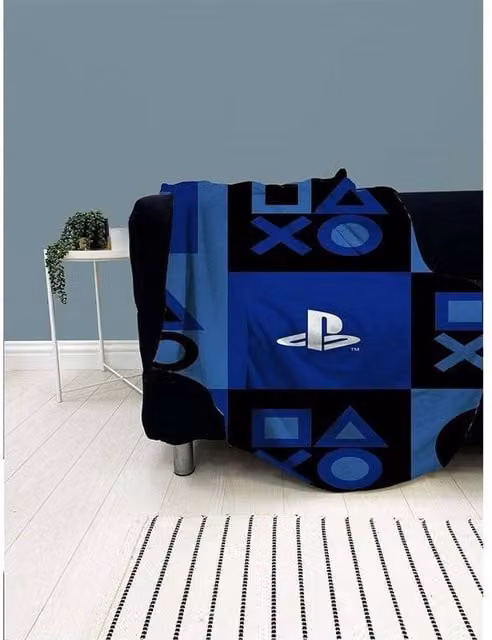 Playstation Fleece Icons Blanket in Royal Blue, Crib Size – 1