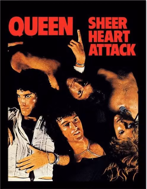 Queen Sheer Heart Attack Framed Paper Poster, Multicolour, W: 40 cm, H: 30 cm – 1