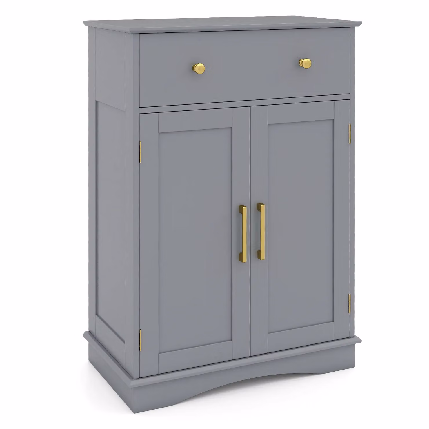Costway Modern Grey Floor Storage Cabinet Buffet Sideboard with Drawer and Doors – 6