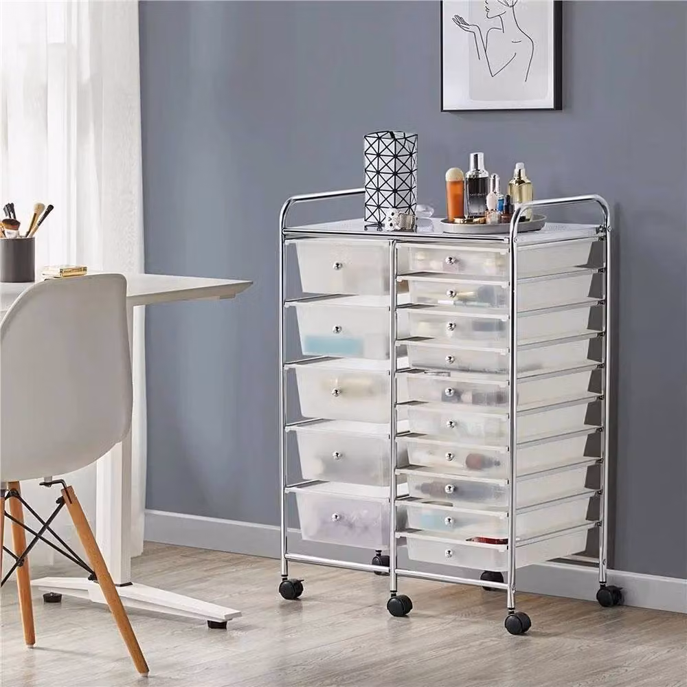 FLAVORA White 15 Drawer Mobile Beauty Storage Trolley – 2