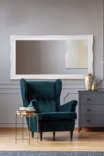 MirrorOutlet Hamilton White Shabby Chic Ornate Floral Wall Mirror W: 137 cm, H: 76 cm – 3
