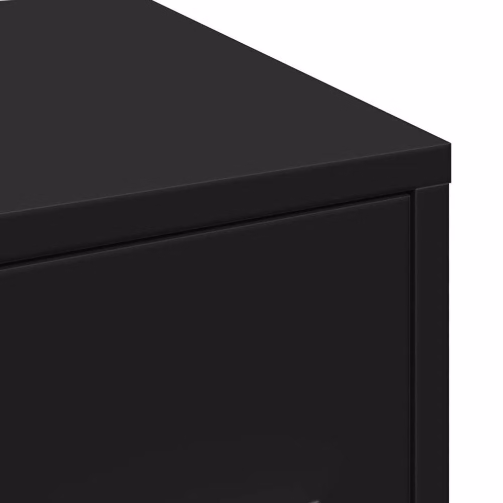 Berkfield Home Narrow Bathroom Cupboard with Wheels in Black Matt MDF, W/D/H: 22.0 x 44.0 x 61.5 cm – 5