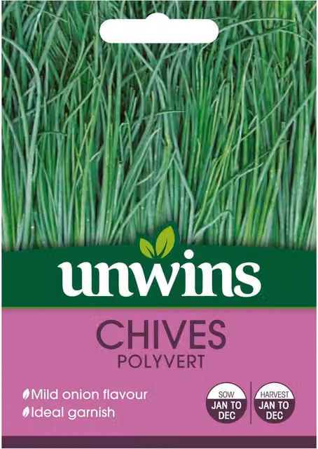 Marshalls Polyvert Chives Herb Seeds, 250 Seeds, Green