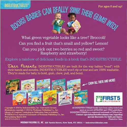 Indestructibles Baby, Let's Eat! Multicolour Paperback Book by Workman Publishing – 2