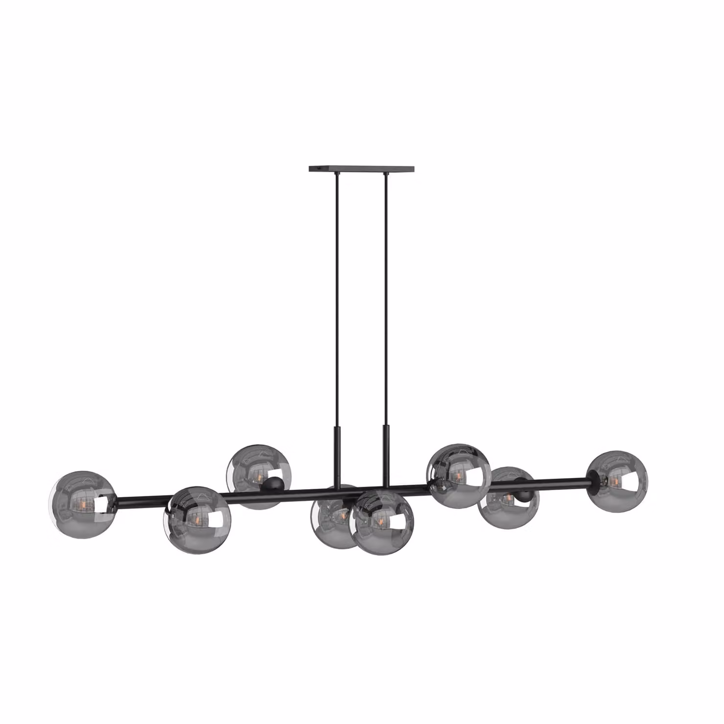 Dôme Deco IMURA Black Metal Dome Pendant Light with Transparent Glass