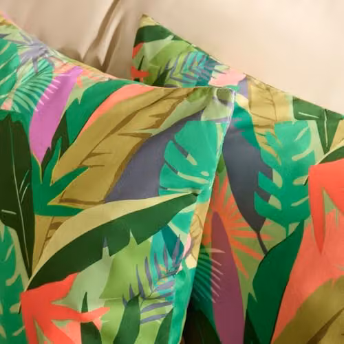 OHS Set of 2 Palm Print Outdoor Decorative Cushion Covers, Green, W/D/H: 45 x 45 x 45 cm – 3