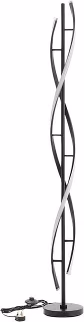 Living Star Minimalist Black Metal LED Arc Floor Lamp