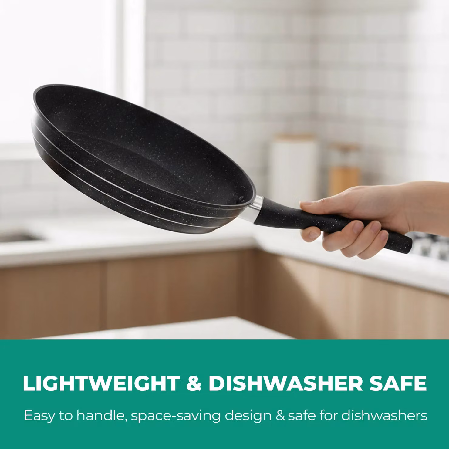 Royalford Smart Non-Stick Frying Pan with Durable Granite Coating in Black – 5