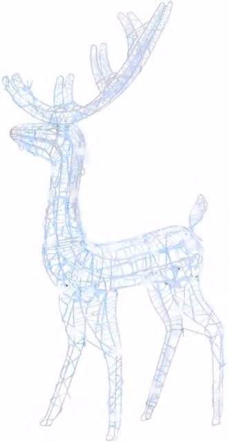 Berkfield Home Acrylic Reindeer Christmas Decoration with 140 Cold White LEDs, Height: 120 cm