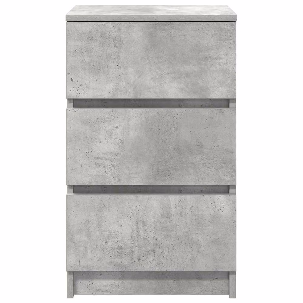 Berkfield Home Durable Bedside Cabinet with 3 Drawers in Concrete Grey, W: 39 cm, D: 35 cm, H: 65 cm – 2