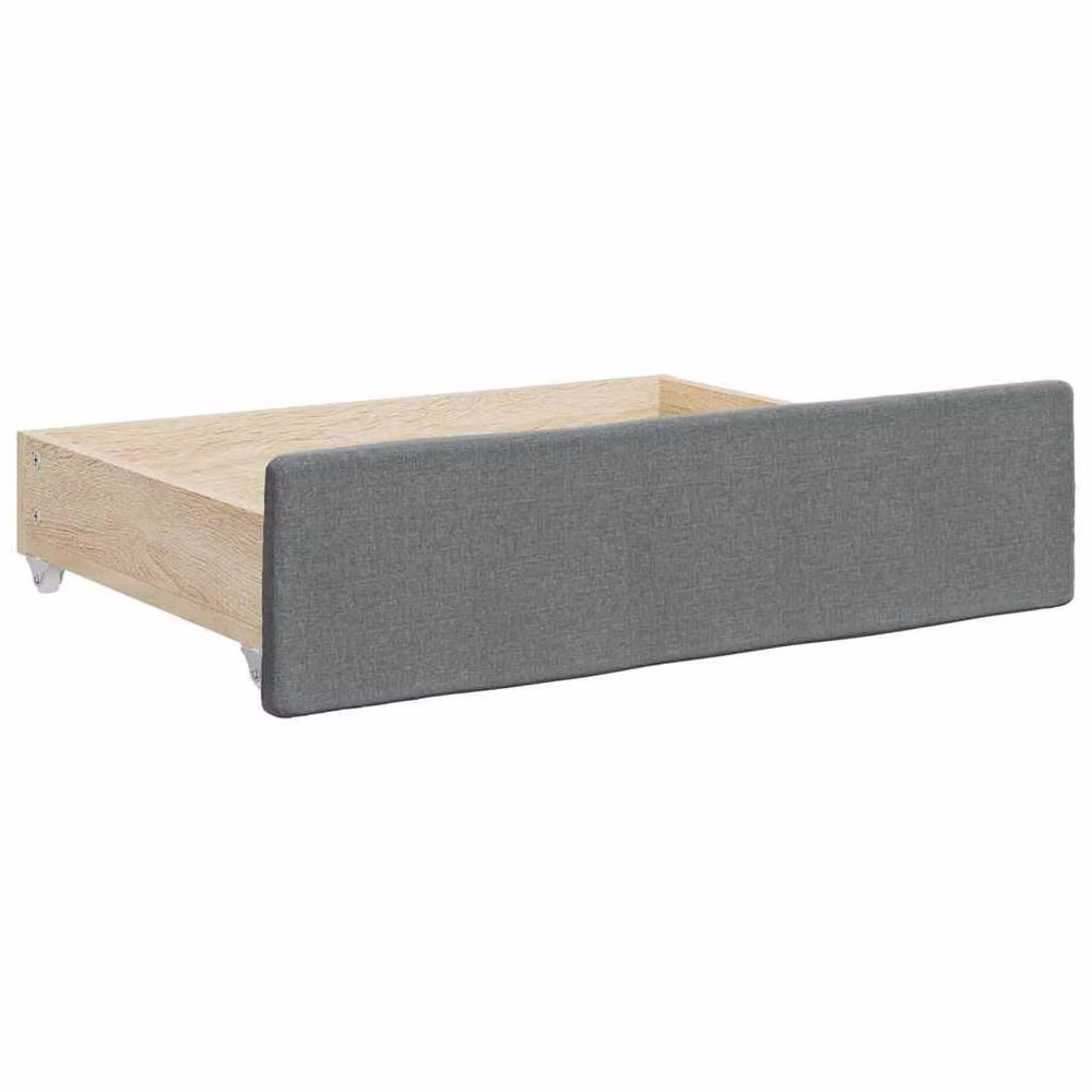 Berkfield Home Set of 2 Bed Storage Drawers in Dark Grey Engineered Wood and Fabric – 3
