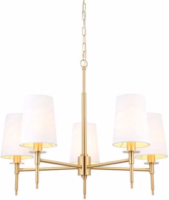 Netlighting Florence Dimmable 5 Light Multi Arm Pendant Ceiling Lamp in Yellow