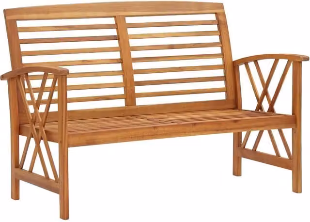 Berkfield Home Classic Garden Bench in Brown Solid Oiled Acacia Wood, Width: 119 cm