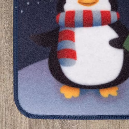 Samuel Alexander Frosty Penguins Fabric Christmas Doormat, Multicolour, W: 60 cm, D: 40 cm – 6