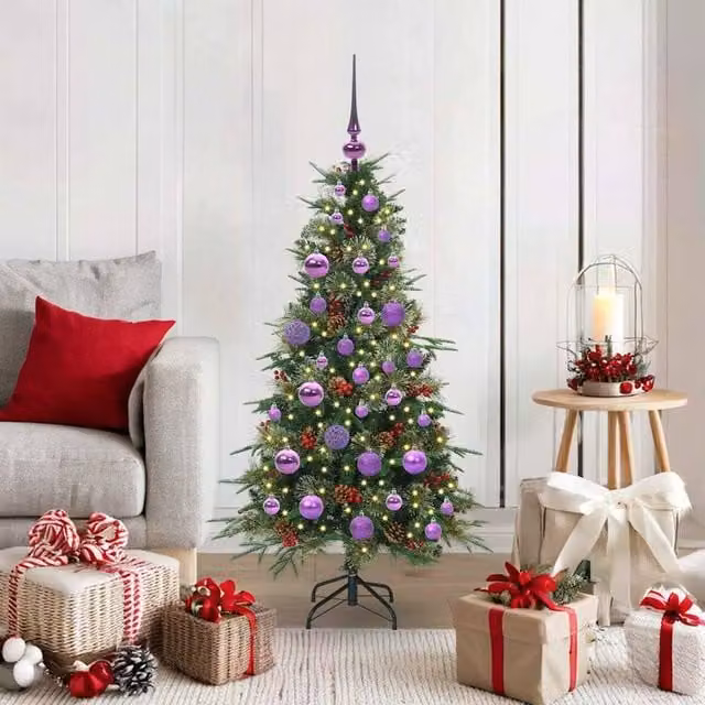 Berkfield Home Green Artificial Hinged Christmas Tree, Height: 120 cm – 1