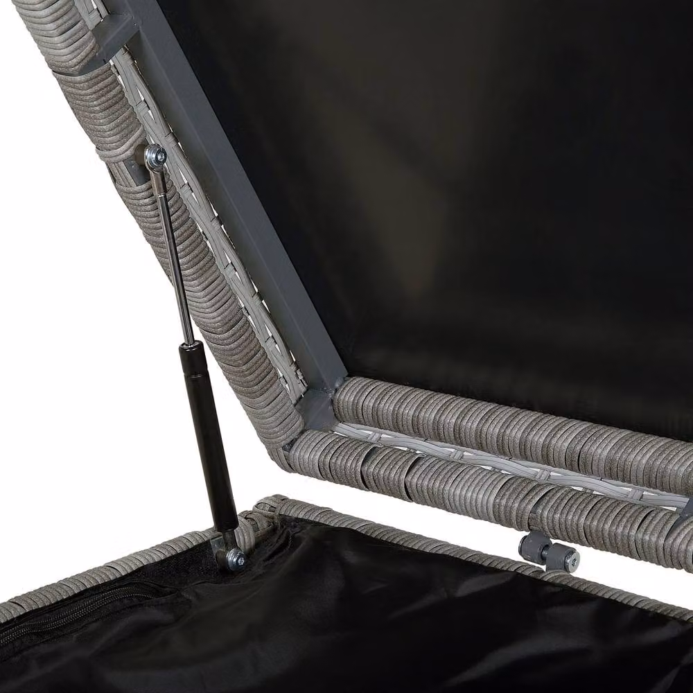 Wyld and Coco Grey Faux Rattan Outdoor Storage Box W: 158 cm, D: 63 cm, H: 66 cm – 6