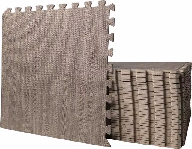 Samuel Alexander 32 Piece Grey Wood Effect EVA Foam Floor Protective Tiles, W/D/H: 60 x 60 x 1 cm per tile – 2