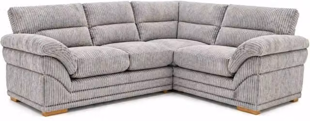 Bliss Furniture Amalfi Claude Left Hand 2 Piece L-Shape Corner Sofa in Silver Grey Fabric