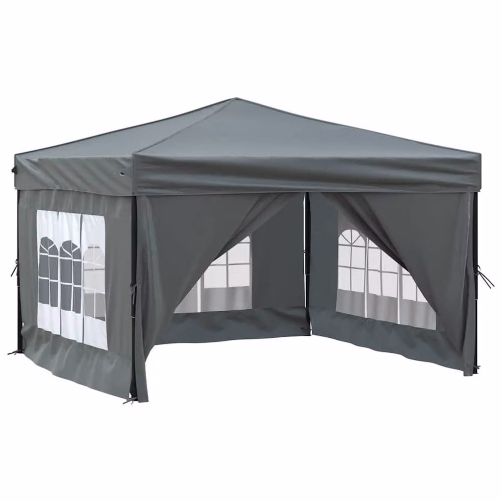 Berkfield Home Folding Party Tent with Sidewalls and Windows, Anthracite Grey, W: 3 m x D: 3 m – 2
