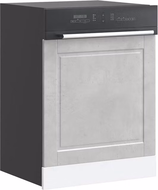 Berkfield Home Dishwasher Panel in Porto Concrete Grey, Engineered Wood, W: 60 cm, D: 1.5 cm, H: 67 cm – 1