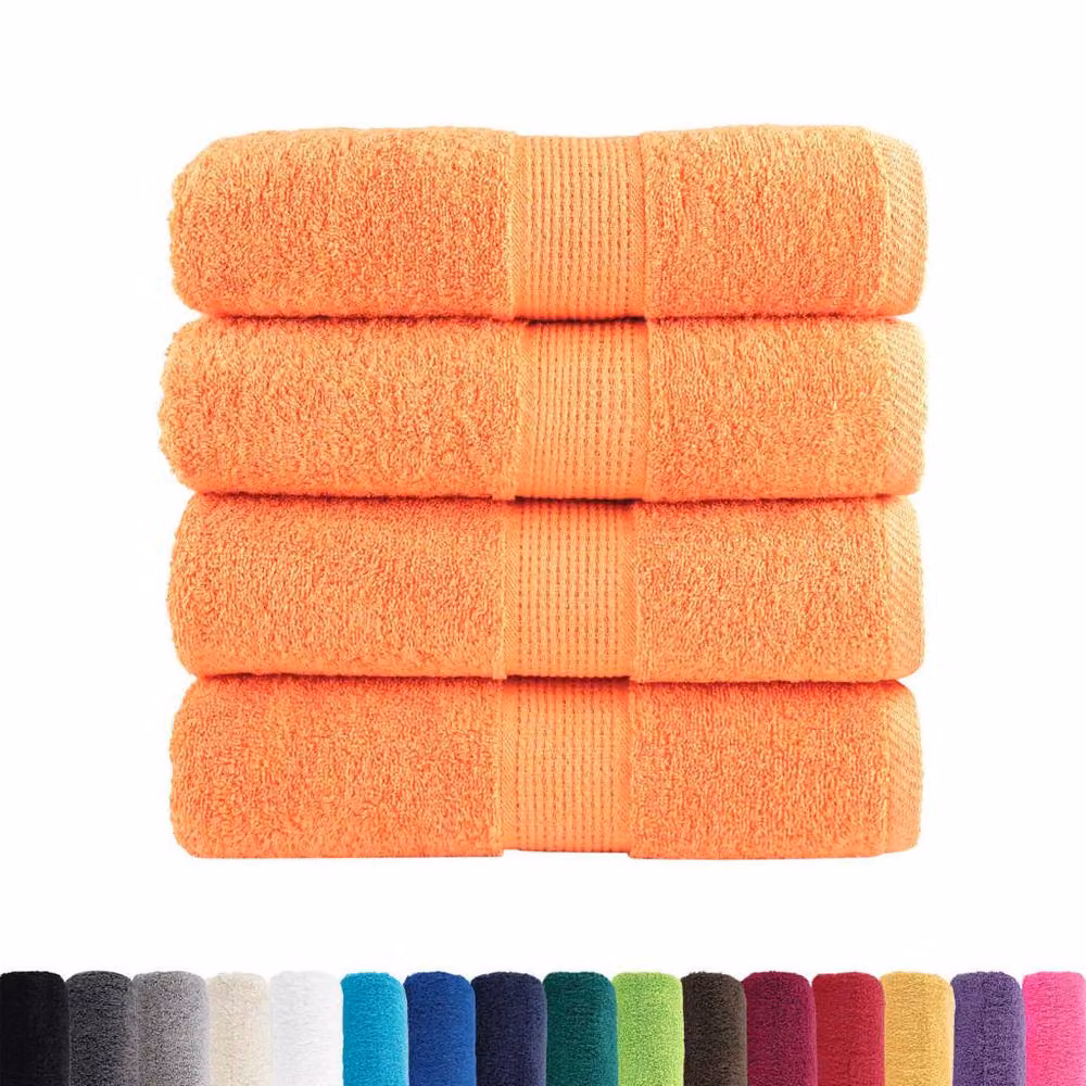 Berkfield Home SOLUND Premium Cotton Soap Towels, Orange, 4 Pack, W/D/H: 30 x 30 x 30 cm – 2