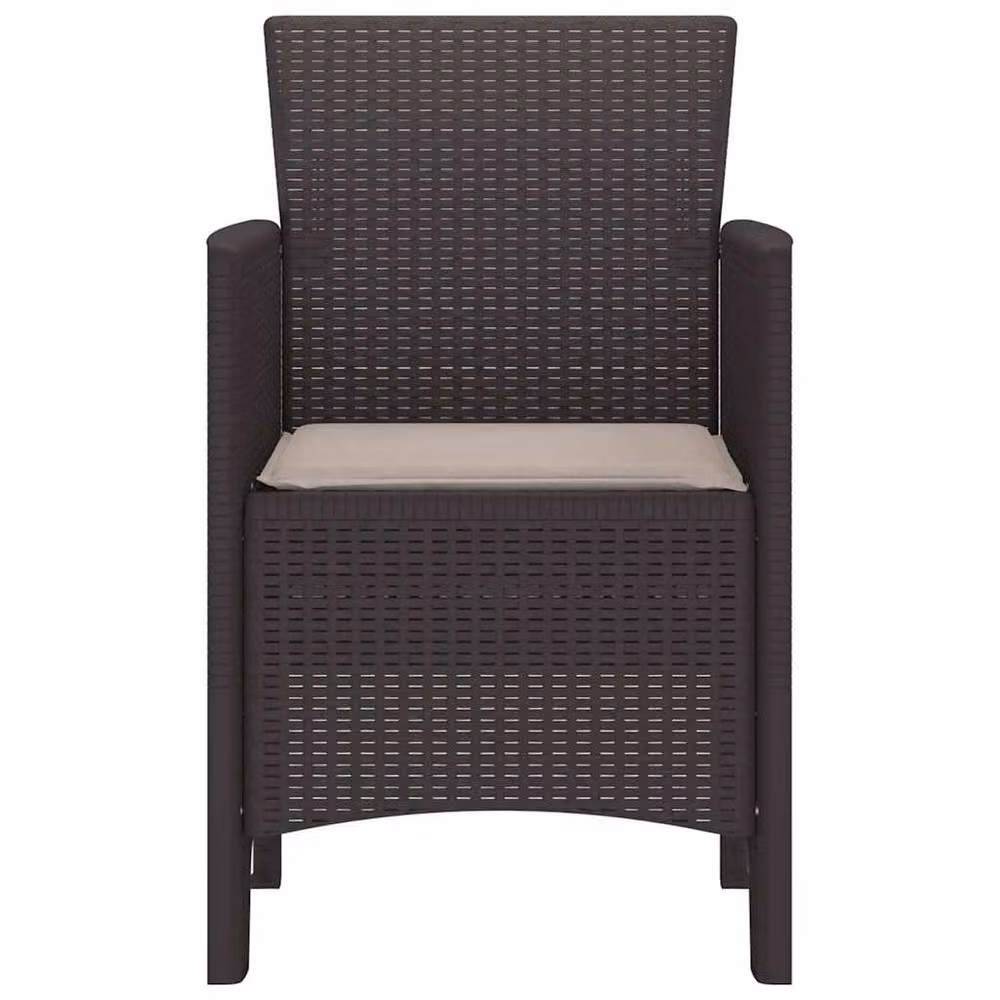 Berkfield Home Set of 2 Modern Rattan Garden Chairs with Cushions in Brown – 5
