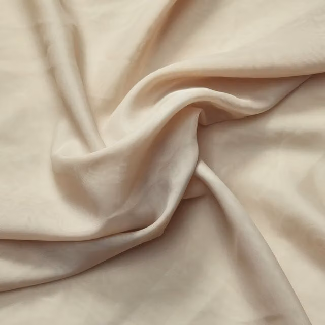 Prestigious Textiles Spotlight Satin Fabric Panel in Sand and Beige