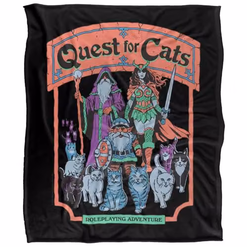 Steven Rhodes Quest For Cats Multicolour Super Soft Fleece Throw Blanket W/D/H: 152 x 127 cm – 5