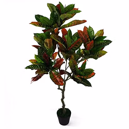 Leaf Artificial Multicoloured Codiaeum Potted House Plant, H 130 x W 60 x D 60 cm – 1