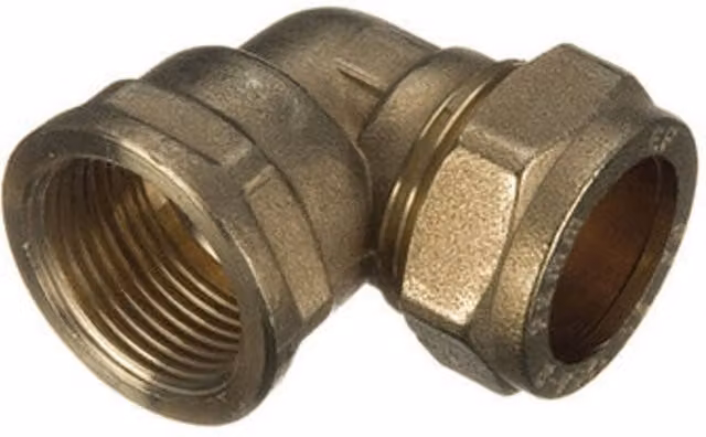 Prima Plus Grey Brass Compression Elbow 8mm x 1/4" Female Fitting