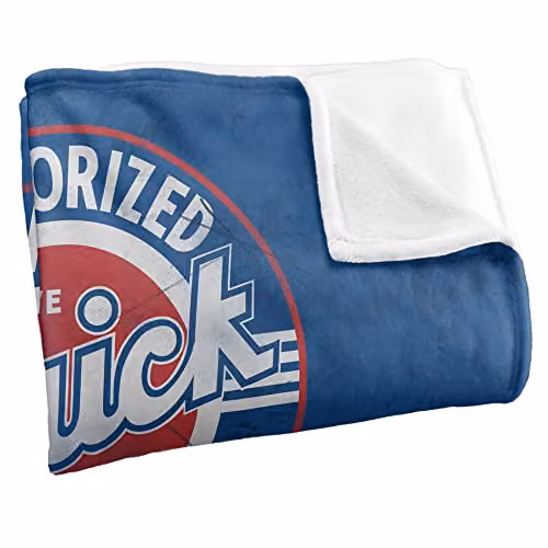 LOGOVISION Buick Authorized Service Logo Super Soft Microfibre Fleece Throw Blanket, White, W/D/H: 152 x 127 cm – 2
