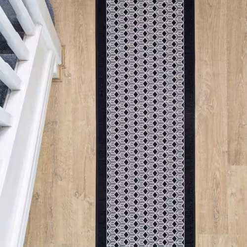 JVL Allure Machine Washable Non-Slip Entrance Runner Doormat, Black/Grey, W: 50 cm, L: 150 cm – 8