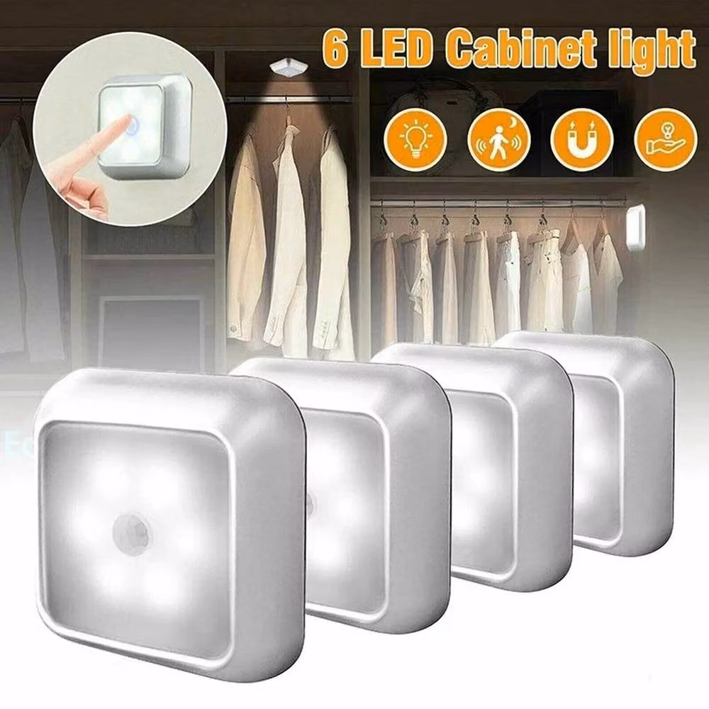 SPETLEK 6LED Motion Sensor Stair Night Light in Silver with Warm White LED – 3