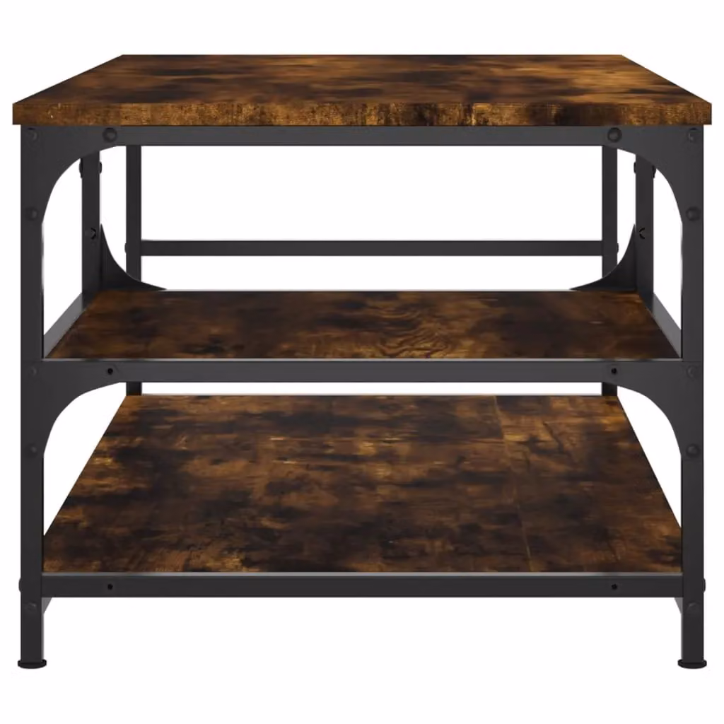 Berkfield Home Smoked Oak Coffee Table in Brown, W/D/H: 90 x 49 x 40 cm – 3