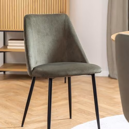 Furniture To Go Yale Round Oak Dining Table with 4 Ines Green Dining Chairs, W: 120 cm, H: 75 cm – 5