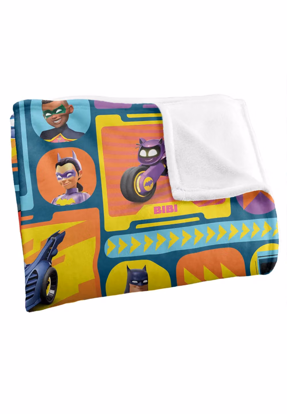 DC Comics Batwheels Fleece Blanket, White and Multicolour, W: 152 cm, D: 127 cm – 3