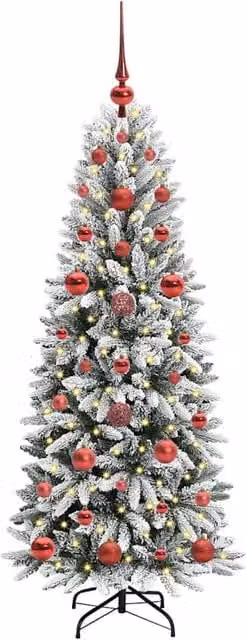 Berkfield Home Green Artificial Christmas Tree with 150 White LEDs, W/D/H: 53 x 53 x 120 cm – 1
