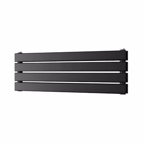 UK Radiators Typhoon Axis Black Horizontal Double Panel Designer Steel Radiator W: 80 cm, H: 27.2 cm – 2
