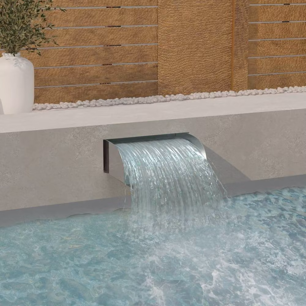 Berkfield Home Waterfall Rectangular Stainless Steel Sink in Silver, W/D/H: 45 x 34 x 14 cm – 2