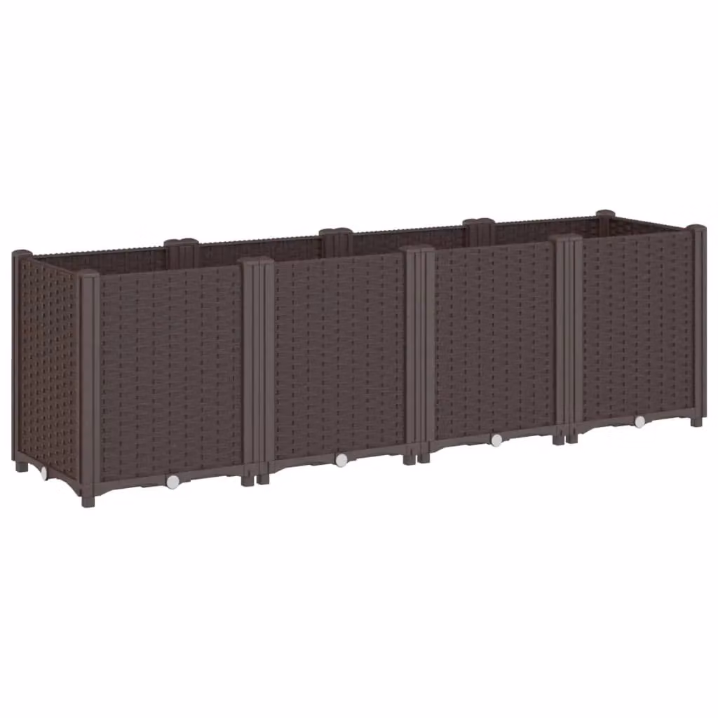 Berkfield Home Brown Plastic Garden Planter Tub W: 160 cm, D: 40 cm, H: 53 cm – 2