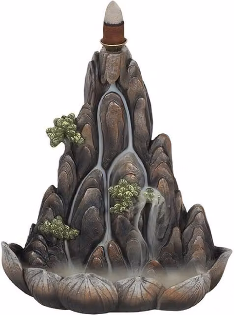 KDMK Bronze Mountain Backflow Smoke Waterfall Tabletop Burner in Bronze