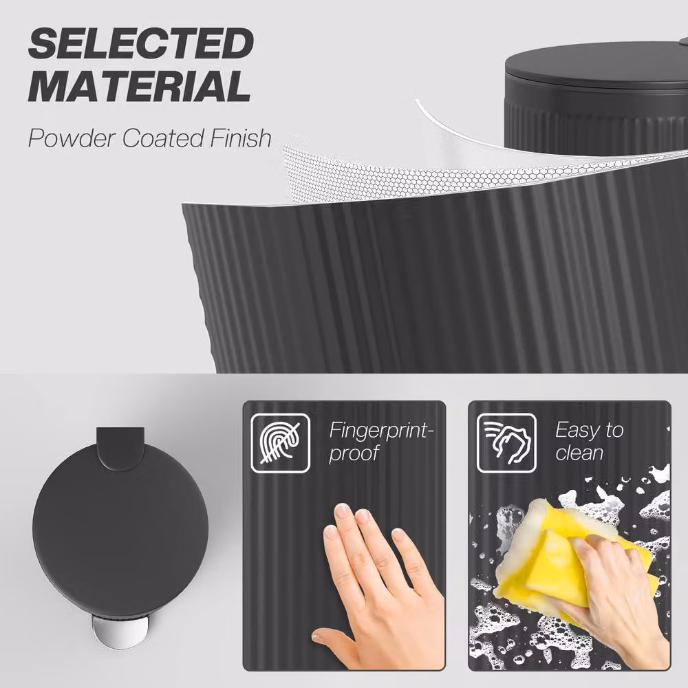 STILVORA 30L Black Pedal Bin with Soft-Close Lid and Removable Inner Bucket – 7